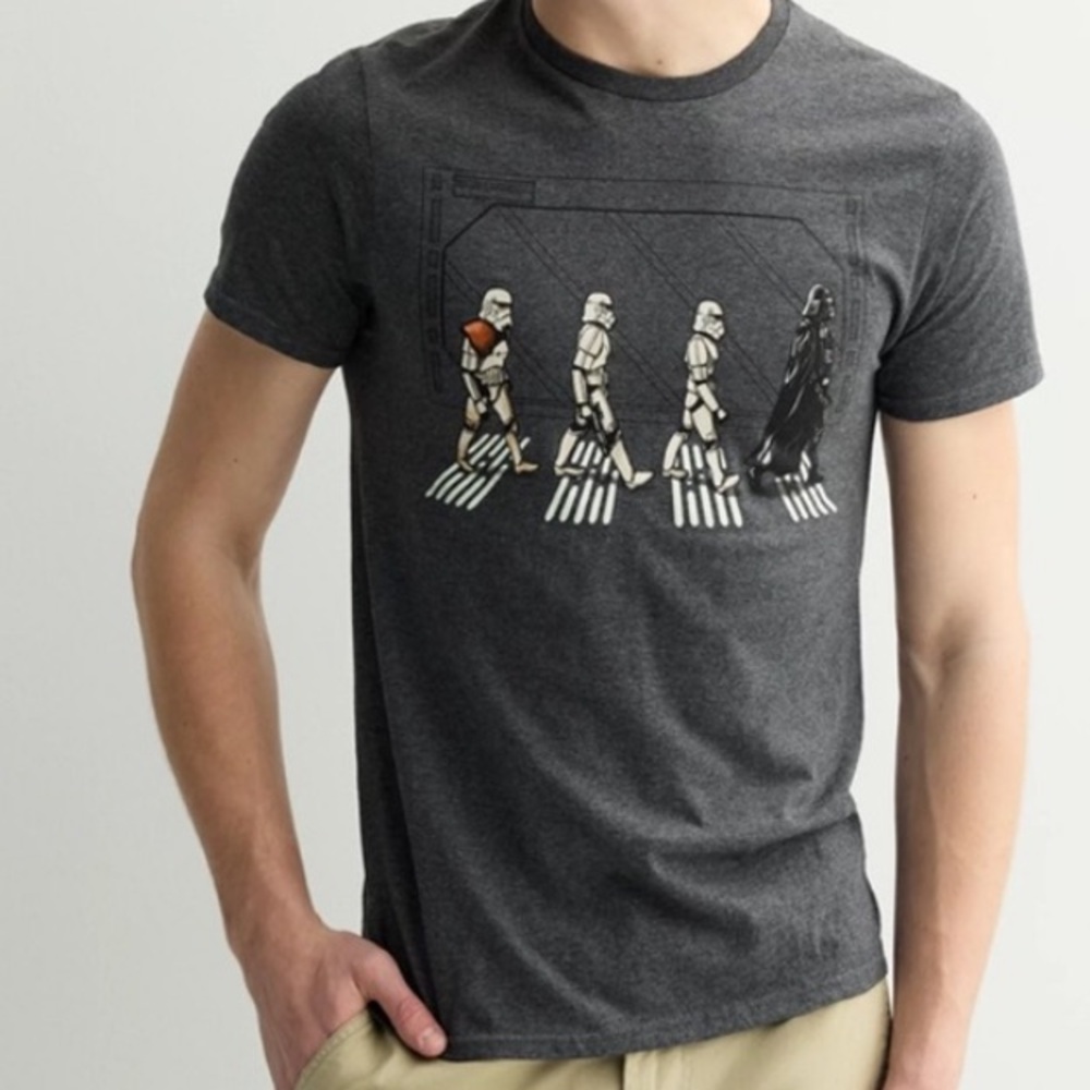 Star Wars Men's Death Star Abbey Road Parody Graphic T-Shirt Gray Size XXL